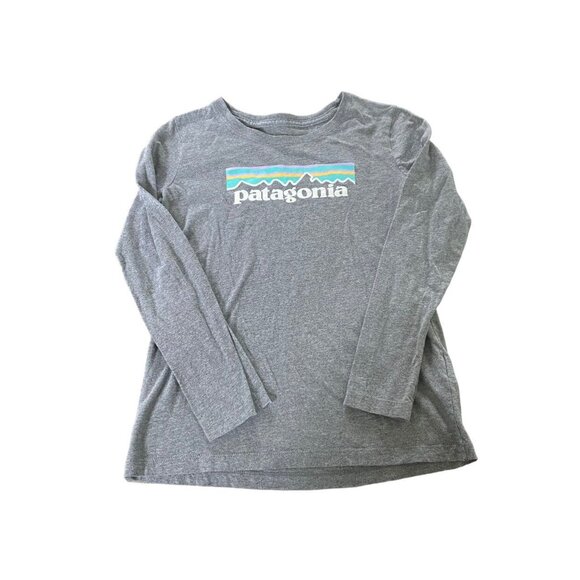 Patagonia Logo Long Sleeved Tee Size 10 - Picture 1 of 4